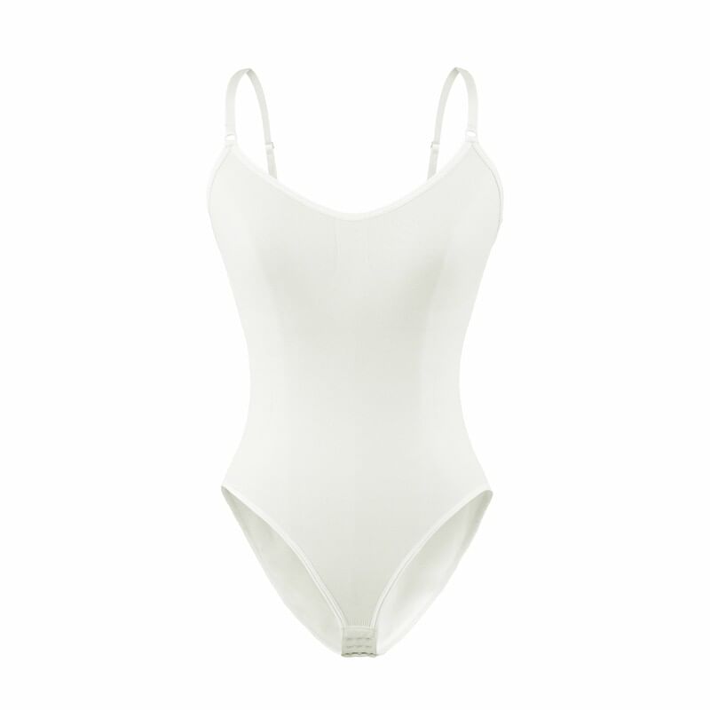 Spaghetti Strap Solid Bodysuit Top