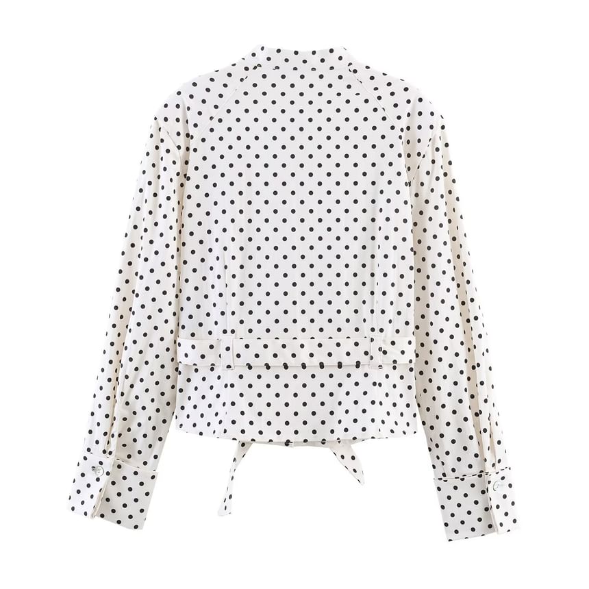 Capri Pants & Lace-Up Polka Dot Shirt Set
