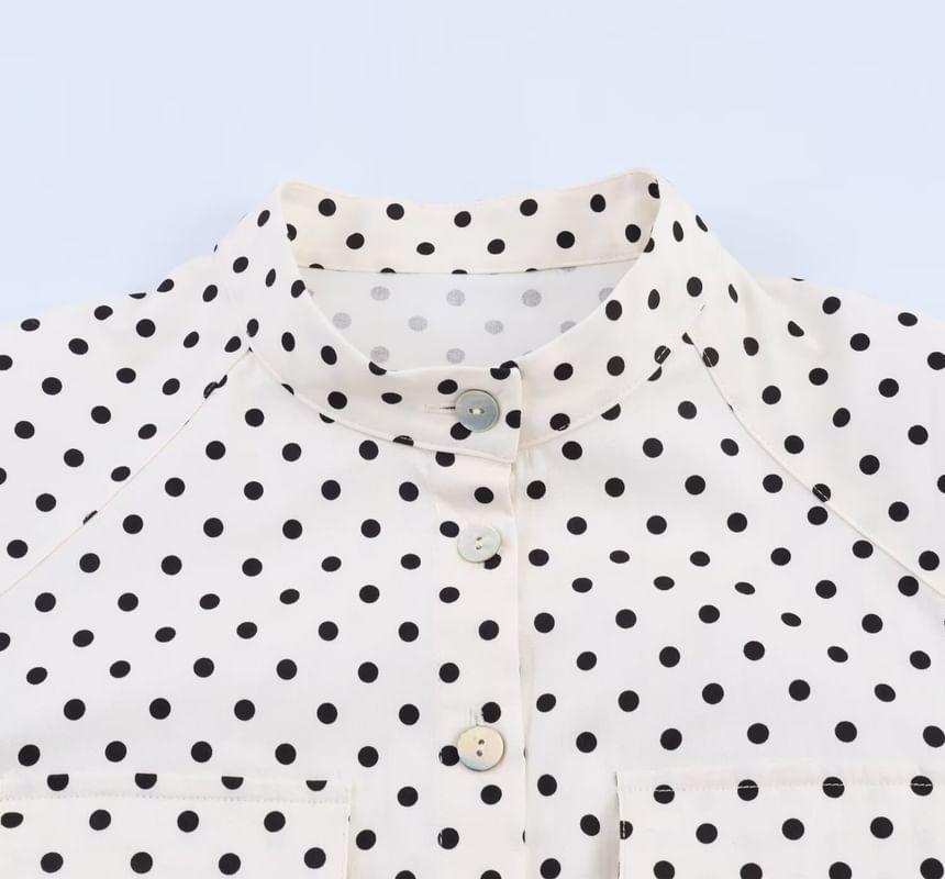 Capri Pants & Lace-Up Polka Dot Shirt Set