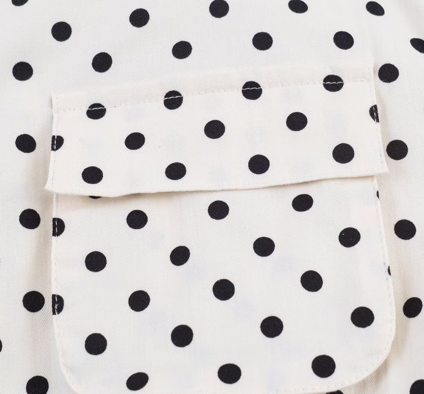 Capri Pants & Lace-Up Polka Dot Shirt Set
