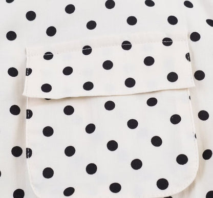 Capri Pants & Lace-Up Polka Dot Shirt Set