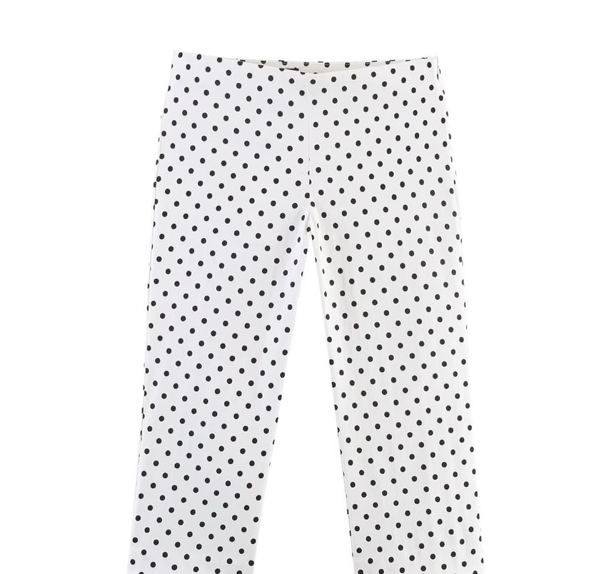 Capri Pants & Lace-Up Polka Dot Shirt Set