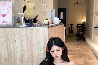One-Shoulder Short-Sleeved Ruched Top