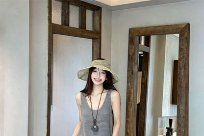 Scoop Neck Knit Tank Top & Maxi A-Line Skirt Set