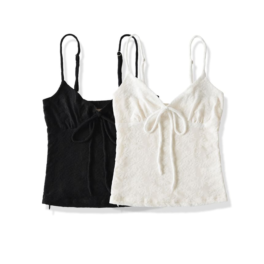 Lace Camisole and Bell Sleeve Cardigan Duo