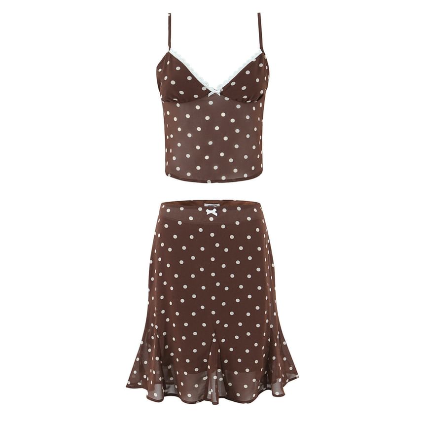Patterned Camisole and Mermaid Skirt Set