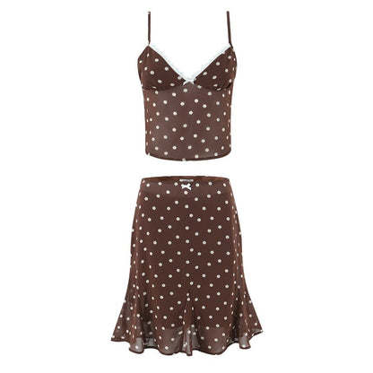Patterned Camisole and Mermaid Skirt Set