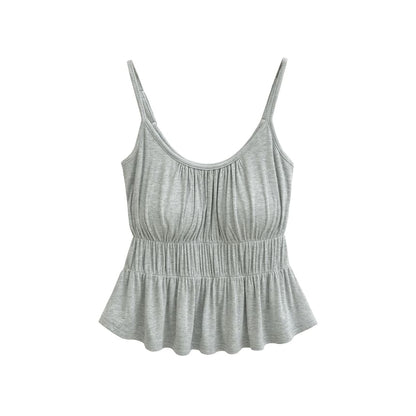 Ruched Scoop Neck Camisole Top
