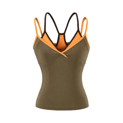 Contrast Trim Mock Two-Piece Camisole