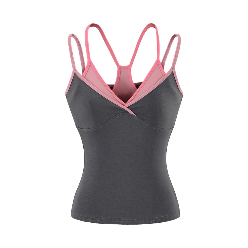 Contrast Trim Mock Two-Piece Camisole