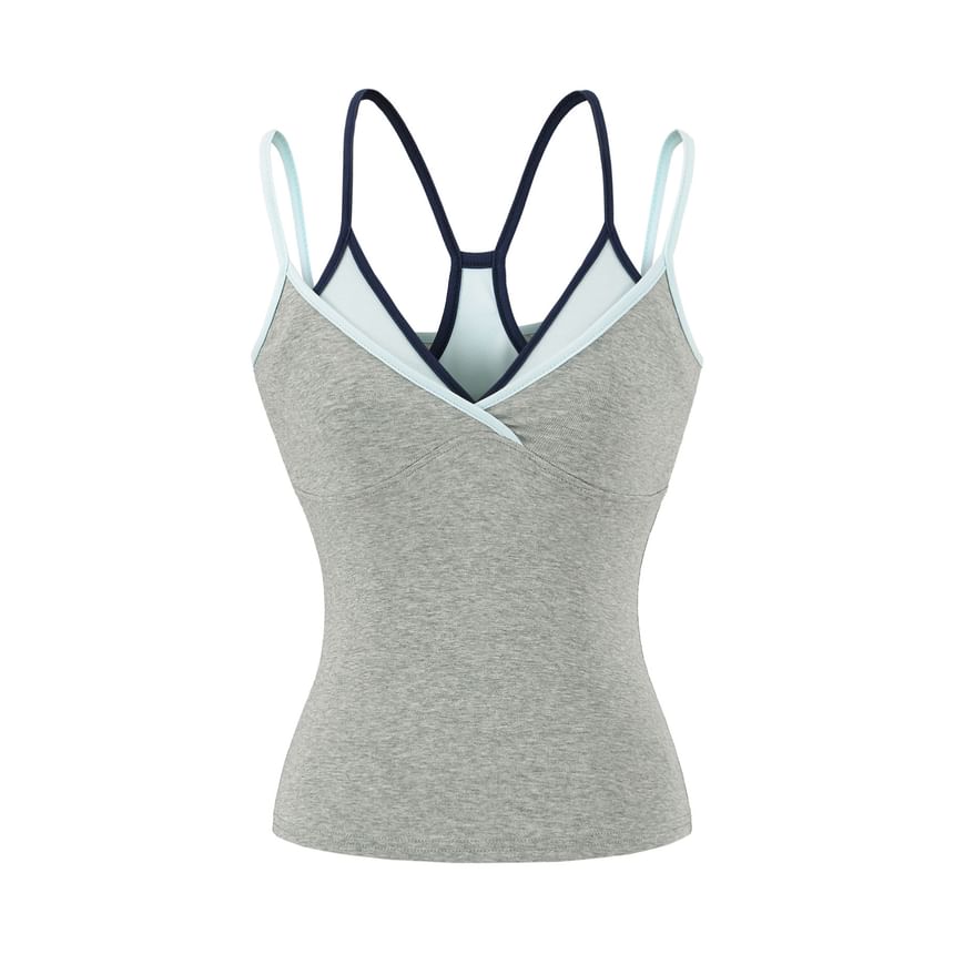 Contrast Trim Mock Two-Piece Camisole
