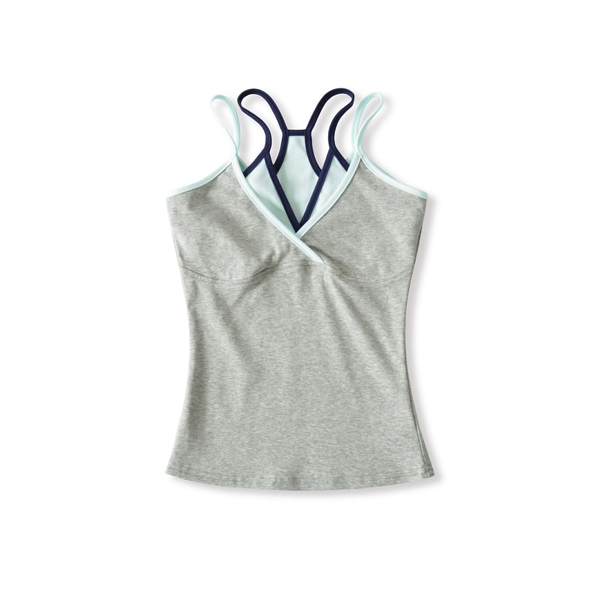 Contrast Trim Mock Two-Piece Camisole
