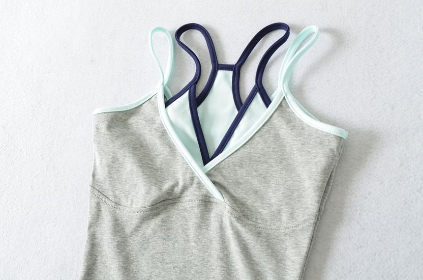 Contrast Trim Mock Two-Piece Camisole