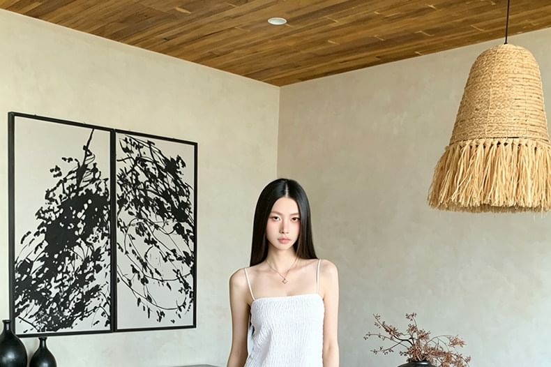 Lace Peplum Camisole and Baggy Pants Set