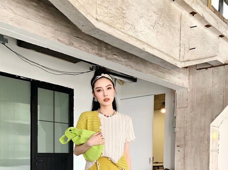 Perforated Knit Top and Pleated Skort Set