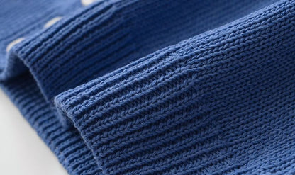 Crewneck Button-Up Knit Tee - Short Sleeve