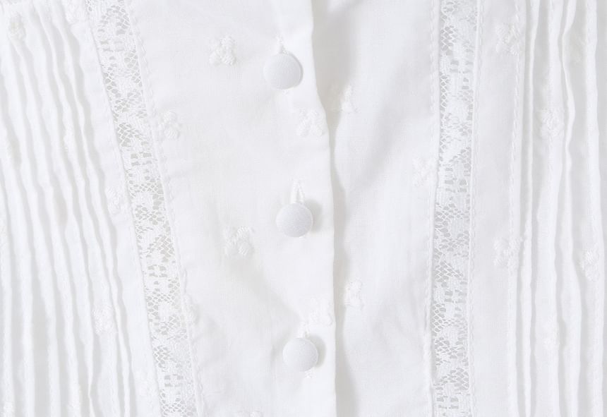 Frill Trim Scoop Neck Crop Top - Short Sleeve
