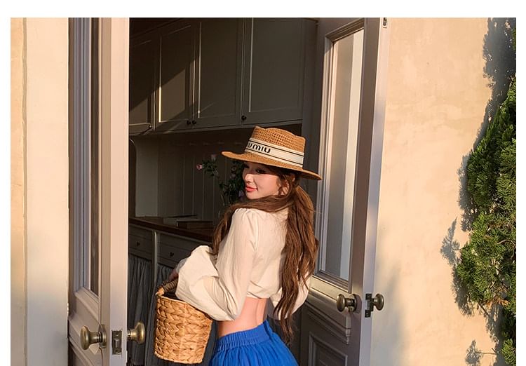 Tie Front Crop Blouse and Frill Skirt Set