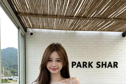 Off-Shoulder Lace Panel Crop Tee - Short Sleeve