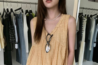 Frill Trim V-Neck Tank Top