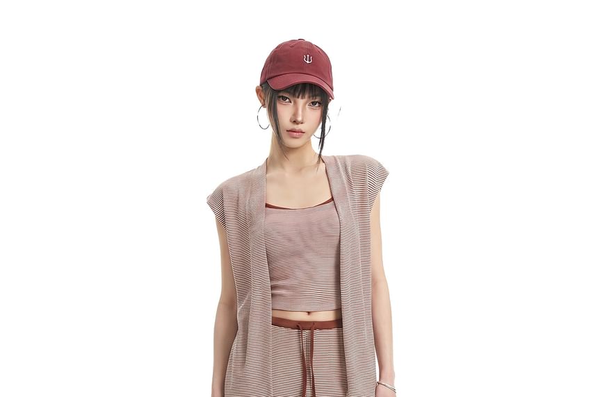 Striped Crop Camisole & Relaxed Drawstring Straight Leg Pants