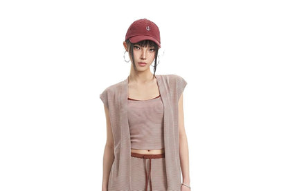 Striped Crop Camisole & Relaxed Drawstring Straight Leg Pants