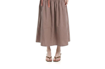 V-Neck Button-Up Crop Top & Two Tone Maxi A-Line Skirt