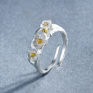 Ring 925 Open Floral Silver Sterling