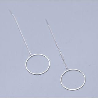 Drop 925 Silver Hoop Sterling Earring