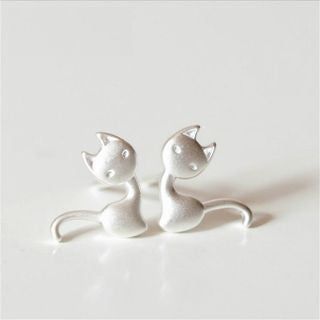Silver Cat Sterling 925 Earring