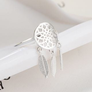 Silver Dream Catcher Sterling Open Ring 925