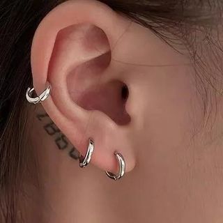 Polished Alloy Hoop Earring
