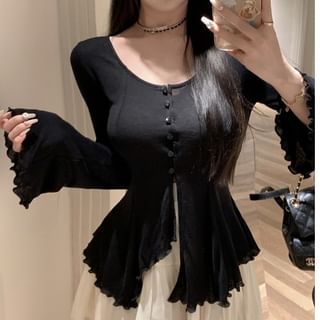 Flared-Sleeve Asymmetrical Tee, Cropped Camisole, and Mini A-Line Skirt