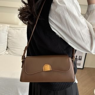 Faux Leather Flap Shoulder Bag