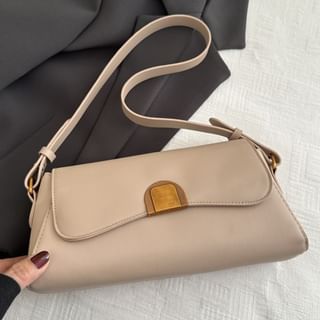 Faux Leather Flap Shoulder Bag