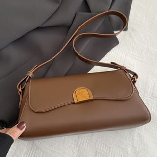 Faux Leather Flap Shoulder Bag