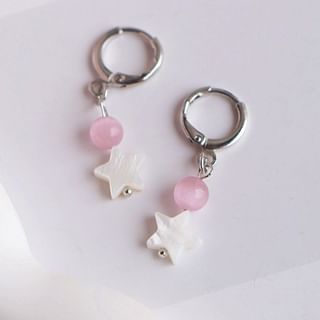 Huggie Drop Beaded Earring Star