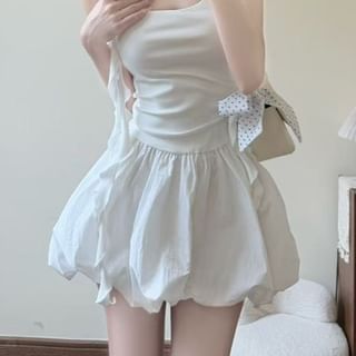 Plain High Waist Mini A-Line Skirt