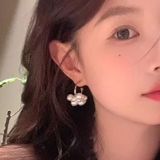 Faux Earring Drop Alloy Pearl