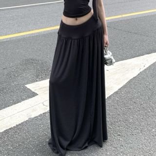Strapless Crop Tube Top / High Rise Maxi A-Line Skirt
