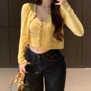 Cropped Cardigan and Cami Top
