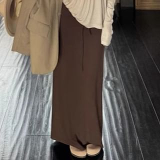 U-Neck Top & Maxi A-Line Skirt Set