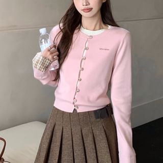 Contrast Collar Barn Jacket & Pleated Mini A-Line Skirt