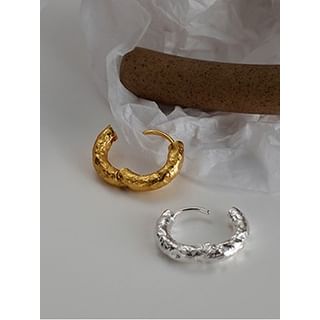 Sterling Silver Textured Huggie Earring / Set