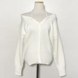 V-Neck Sweater with Cold Shoulder Detail