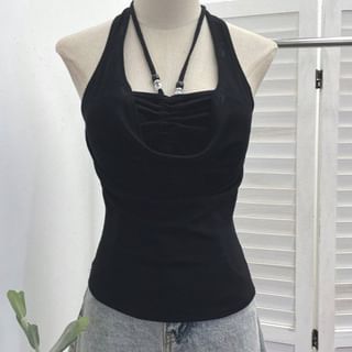 Cutout Halter Neck Camisole Top