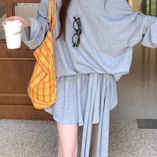 Off Shoulder Oversized Tee and Mini Skirt Set