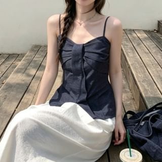 Bow Detail Camisole Top and High Waist Wide Leg Pants