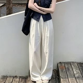Bow Detail Camisole Top and High Waist Wide Leg Pants