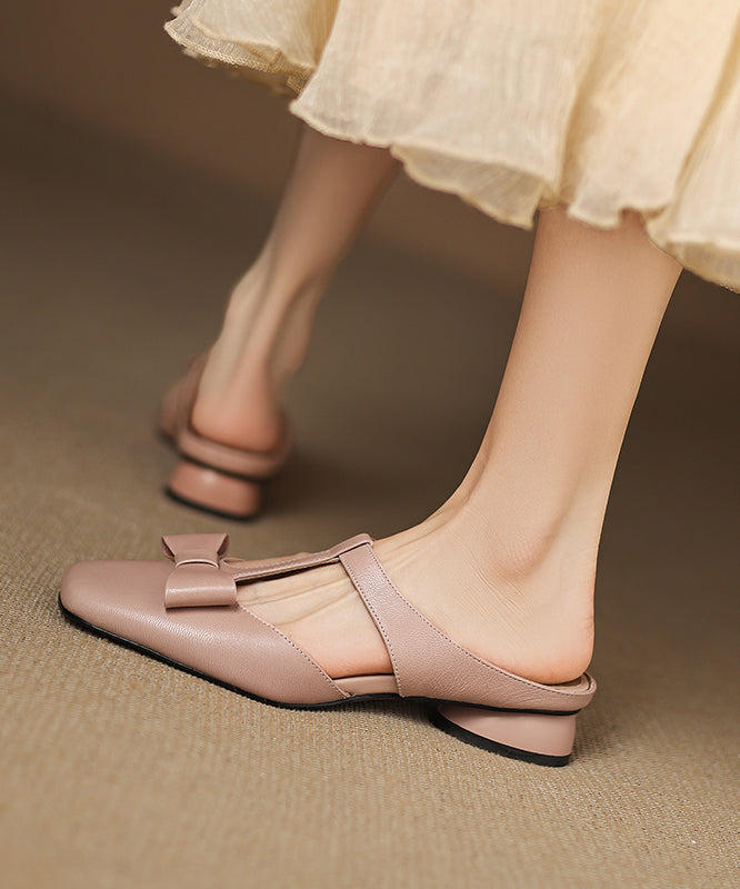 Light Sheepskin Out Sandals Hollow Slide Blue Splicing